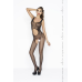 Бодистокинг Passion black, комбинезон с открытым животиком