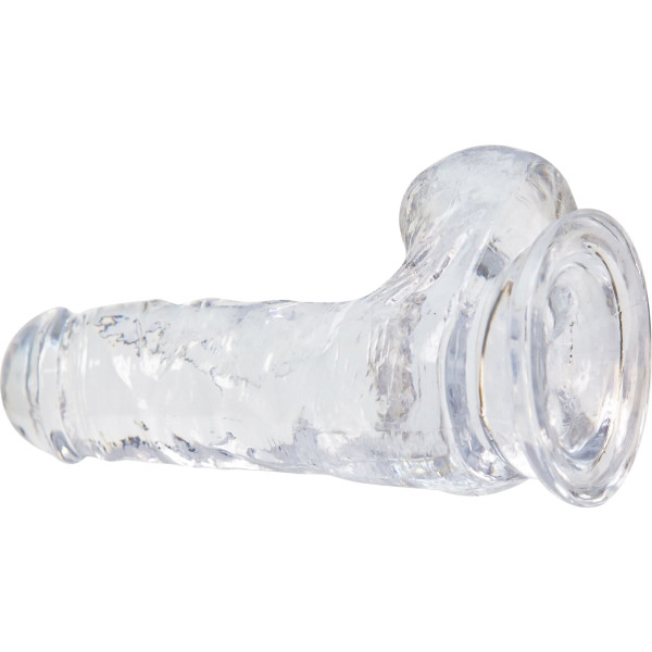 Прозрачный фаллоимитатор на присоске ADDICTION — Clear Dildo with Balls 6 inch, вибропуля в подарок
