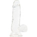 Прозрачный фаллоимитатор на присоске ADDICTION — Clear Dildo with Balls 6 inch, вибропуля в подарок