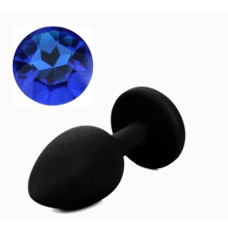 Силиконовая анальная пробка с кристаллом Silicon Black 08, размер S