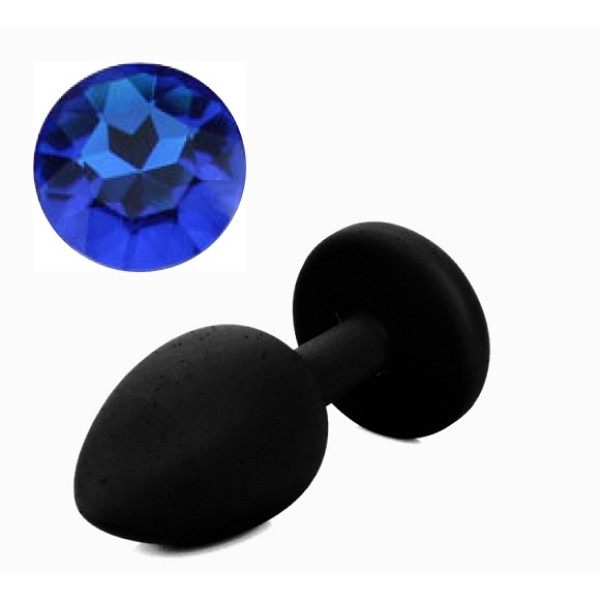 Силиконовая анальная пробка с кристаллом Silicon Black 08, размер S