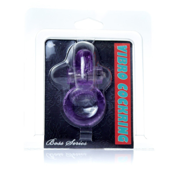 Эрекционное вибро кольцо BOSS Rabbit Vibro Cock Ring Purple