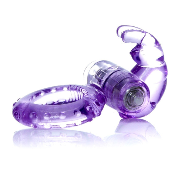 Эрекционное вибро кольцо BOSS Rabbit Vibro Cock Ring Purple