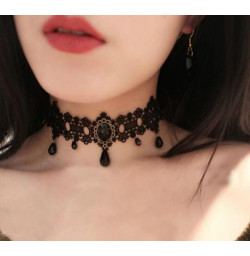 Чокер лента ажурный Black