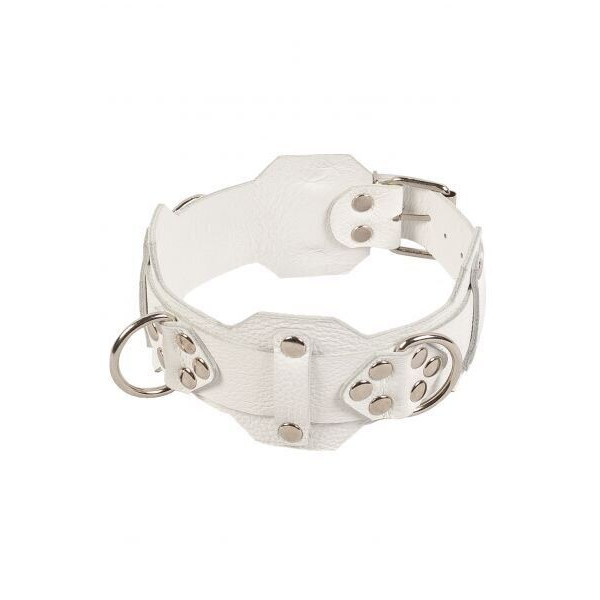 Ошейник VIP Leather Collar, white