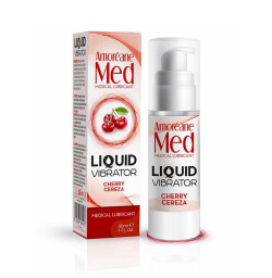 Лубрикант с эффектом вибрации Amoreane Med Liquid Vibrator Cherry, 30 мл