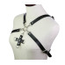 Портупея из искусственной кожи с фиксатором Womens PU Leather Chest Harness Caged Bra RED