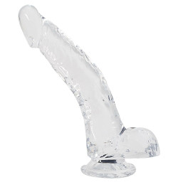 Прозрачный фаллоимитатор Alive Jelly Dildo Stallion, ТПЕ, присоска, диаметр 3,5см, длина 22см