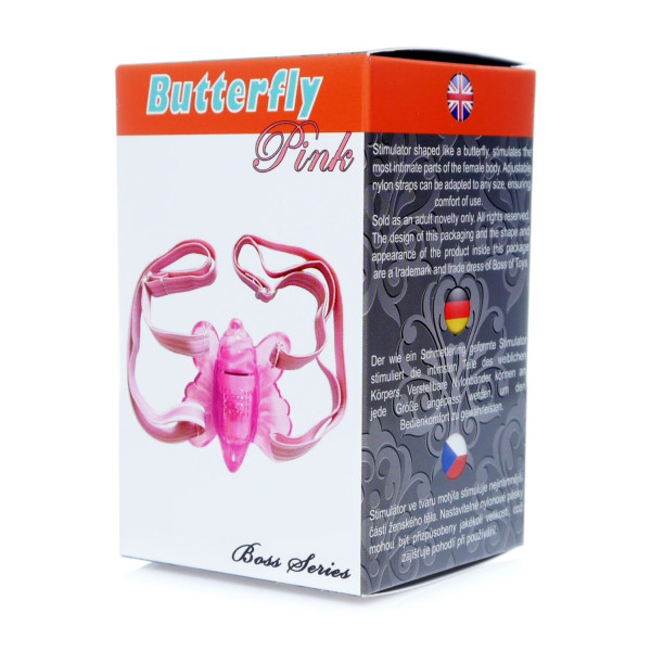Вибро-стимулятор бабочка Butterfly Pink, 7,5 см