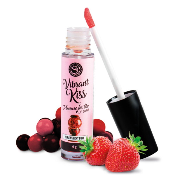 Блеск для губ с эффектом вибрации Secret Play - LIP GLOSS Vibrant Kiss Strawberry Gum, 6 г