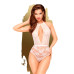 Боди с глубоким декольте и высокими трусиками Penthouse - Toxic Powder White размер M/L