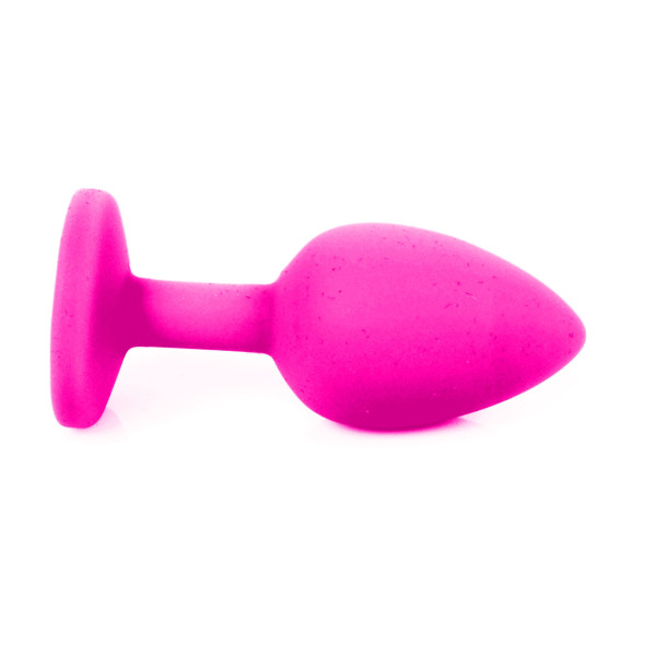 Силиконовая анальная пробка с кристаллом Silicon Pink 03, размер S