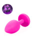 Силиконовая анальная пробка с кристаллом Silicon Pink 03, размер S