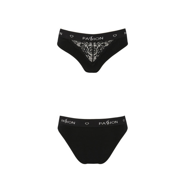 Трусики с широкой резинкой и кружевом Passion PS001 PANTIES black, размер L