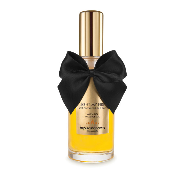 Разогревающее масло Bijoux Indiscrets Light my Fire - Caramel&Sea salt, 100 мл