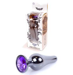 Анальная пробка Boss Series - Jewellery Dark Silver BUTT PLUG Purple