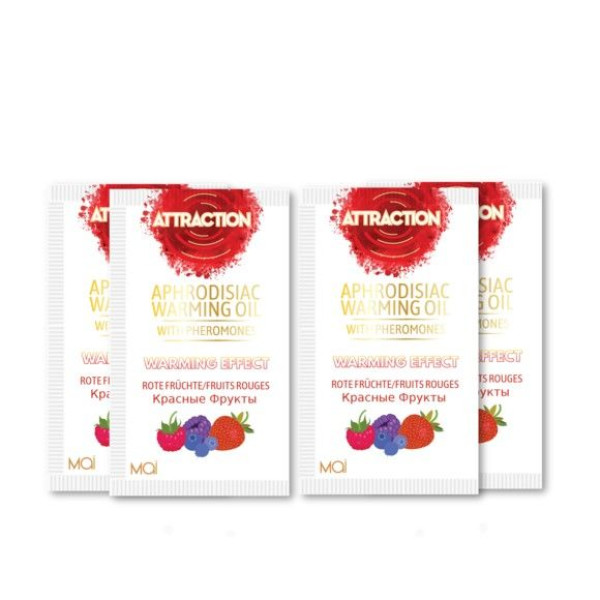 Пробник массажного масла с феромонами MAI PHEROMON MASSAGE OIL RED FRUITS, 10 мл