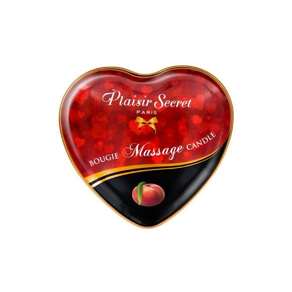Массажная свеча сердечко Plaisirs Secrets Peach 