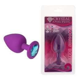 Силиконовая анальная пробка с кристаллом Purple Silicone Topaz, размер S