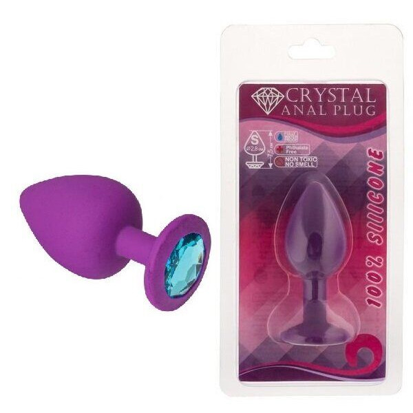 Силиконовая анальная пробка с кристаллом Purple Silicone Topaz, размер S