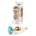 Анальная пробка Boss Series - Jewellery Gold BUTT PLUG Light Blue