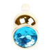 Анальная пробка Boss Series - Jewellery Gold BUTT PLUG Light Blue