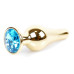 Анальная пробка Boss Series - Jewellery Gold BUTT PLUG Light Blue
