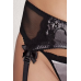 Комплект белья VELA SET black S/M: открытый лиф, стринги, пояс для чулок