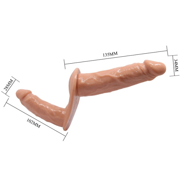 Страпон с двумя насадками BAILE - DOUBLE DILDOS Strap On