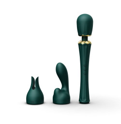 Вибромассажер с насадками Zalo ? Kyro Wand Turquoise Green